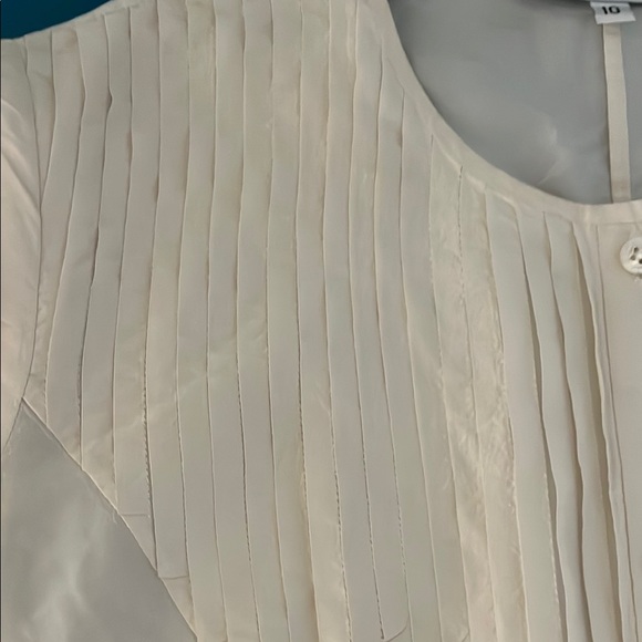 Carolina Herrera Cream Button-Up Silk Blouse - Picture 3 of 5